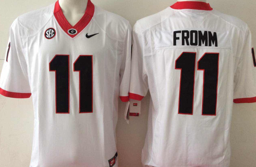 NCAA Men Georgia Bulldogs #11 fromm White